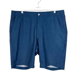 Pebble Beach Shorts Men 38 Blue Flat Front Chino Performance Hybrid Golf Bottoms